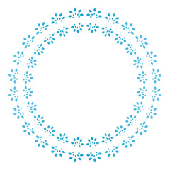 青色の線だけの円形のフレーム素材