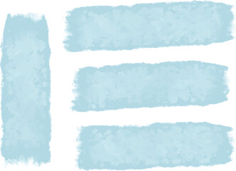 Obraz premium Set of different grunge blue, ink paint brush strokes. Artistic design elements, grungy background vector illustration