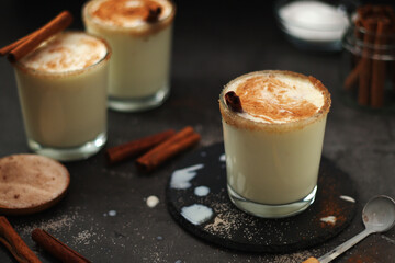 Kogel mogel drink made from eggs with cream