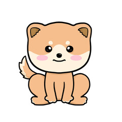 Pomeranian Dog character illustration, 포메라니안 강아지 캐릭터 일러스트 
