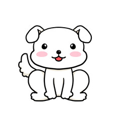 Obraz na płótnie Canvas white dog character illustration