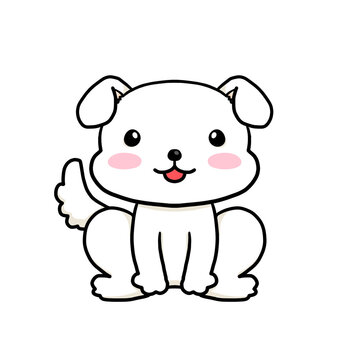 white dog character illustration