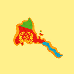 Eritrea - Map colored with the flag