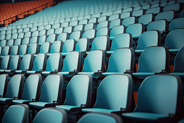 Empty Stadium Seats. Photo generative AI