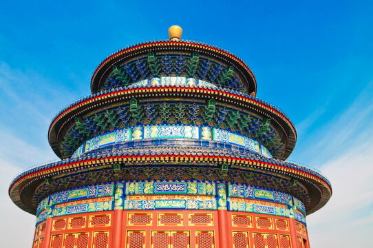 Close-up of the top of the Temple of Heaven, Beijing, China