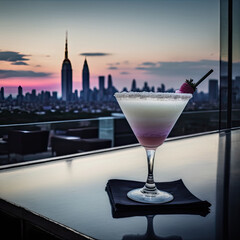 Elevated Nightlife: A Rooftop Bar Experience - ai generative