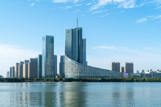 Street view of Hefei Financial District, China