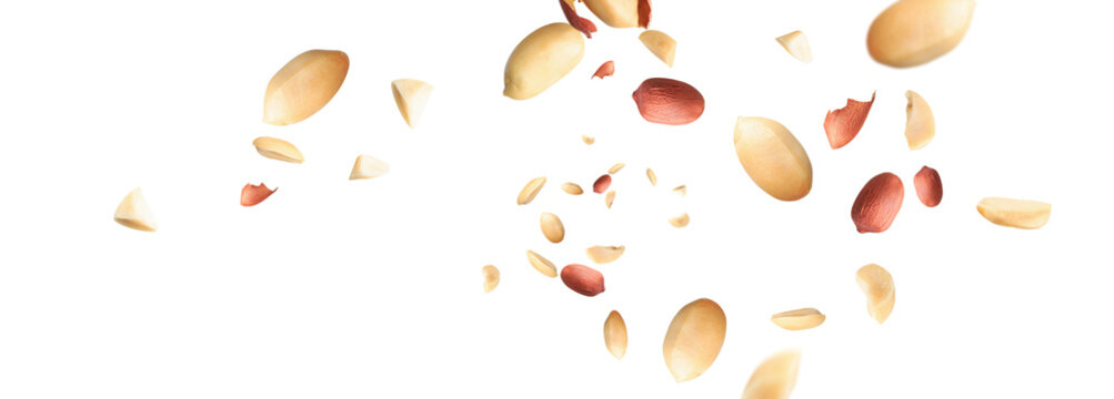 air peanut.ingredient nut isolated.macro peanut butter healthy food.half nut png.banner size.background