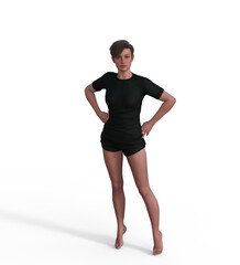 Girl with black shirt