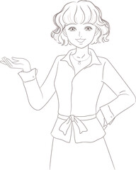 Girl Holding Out Hand for Presentation