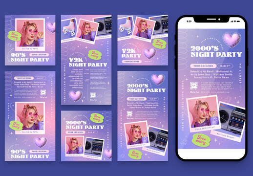 90's Party Social Media Template