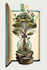 Tree of Knowledge:An Illustration of Learning and Growth - ai generative