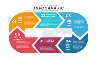 Vector Infographic design with icons and 6 options or steps. Infographics for business concept. Can be used for presentations banner, workflow layout, process diagram, flow chart, info graph