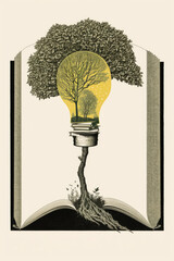 Tree of Knowledge:An Illustration of Learning and Growth - ai generative