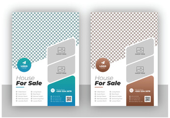 Business flyer design and brochure cover template for real estate agency