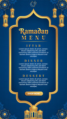Realistic ramadan menu template