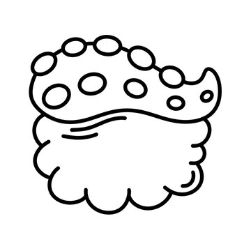 recommend clip art: Kawaii sushi rolls sashimi line icon.