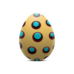 Illustration of Dotted Easter egg in Retro Style. Pale yellow egg with multicolored dots on transparent background. Png element in 1980s style for your Holiday creativity.
