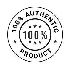 Authentic product label, 100 percent Authentic product vector logo, badges