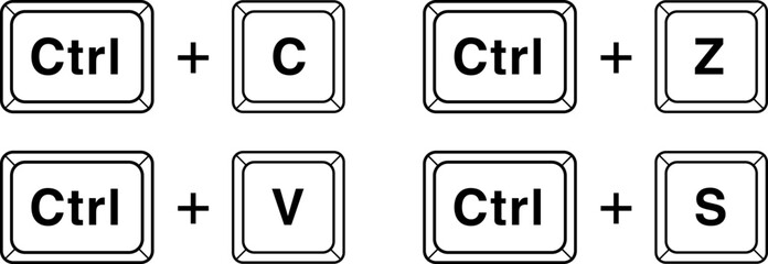 パソコンのキーボードのショートカット（コピー、ペースト、元に戻す、上書き保存）