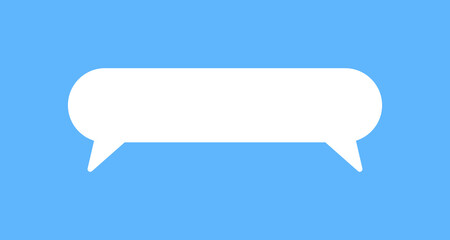 White speech bubbles vector element on blue background, Text balloon, Vector icon.