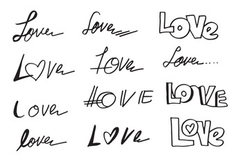 Hand drawn Love badge icon. Valentines Day poster card invitation banner.vector illustration.