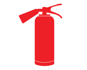 fire extinguisher icon. vector illustration in red color - obrazy, fototapety, plakaty