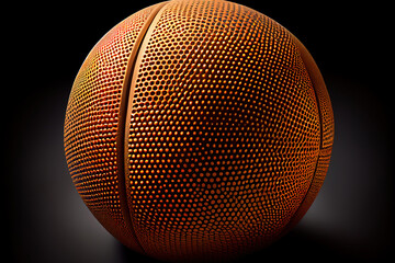 Basketball ball on black space. Generative Ai