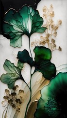 Beautiful abstract flower ink background, made with generative ai