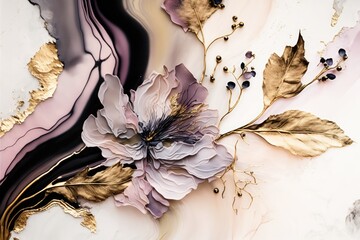 Beautiful abstract floral background, made with generative ai
