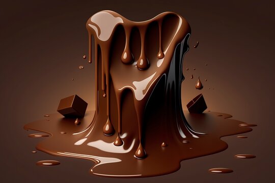 Melted chocolate. AI technology generated image