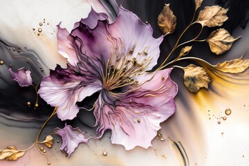 Beautiful abstract floral background, made with generative ai