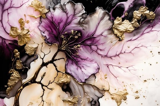 Beautiful abstract floral background, made with generative ai
