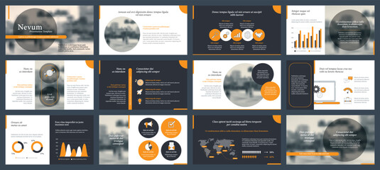 Powerpoint template. Elements of infographics for presentations templates