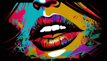 Pop Art Lips - Generative Ai