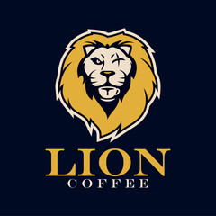 Lion Head For Coffee Logo