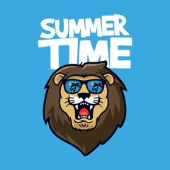 Lion Head Summer Time With Sunglasses