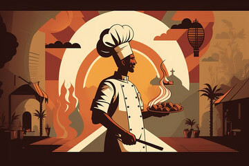 Chefkoch Hintergrund Banner Design, Generative AI