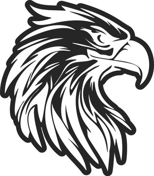 Eagle logo design of black and white vector artwork.