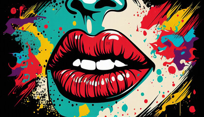 Pop Art Lips - Generative Ai
