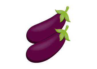 Eggplants Clipart Vector On White Background