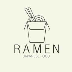 Ramen simple logo design. With illustration of ramen cup. Good for corporate related restaurants