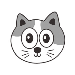 Cute cat head character icon.