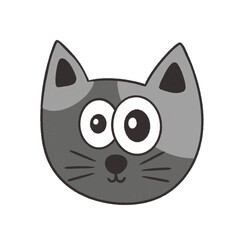 Cute cat head character icon.