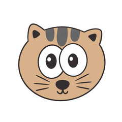 Cute cat head character icon.