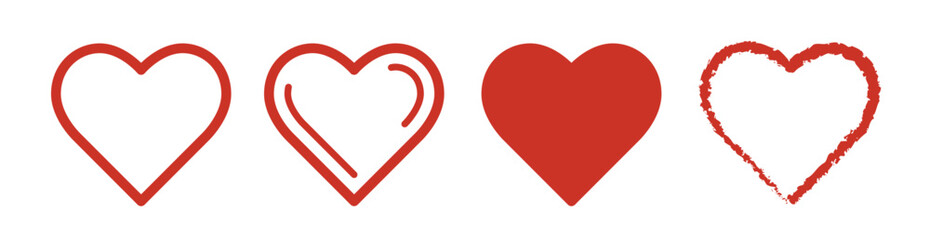 Heart shape vector icon set