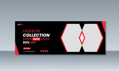 Fashion sale social media facebook cover and New season fashion sale shopping web banner template design	