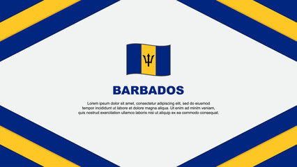 Barbados Flag Abstract Background Design Template. Barbados Independence Day Banner Cartoon Vector Illustration. Barbados Template