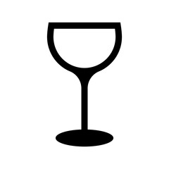 wine glasses icon, wine glassware vector logo illustration for graphic and web design