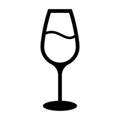 wine glasses icon, wine glassware vector logo illustration for graphic and web design